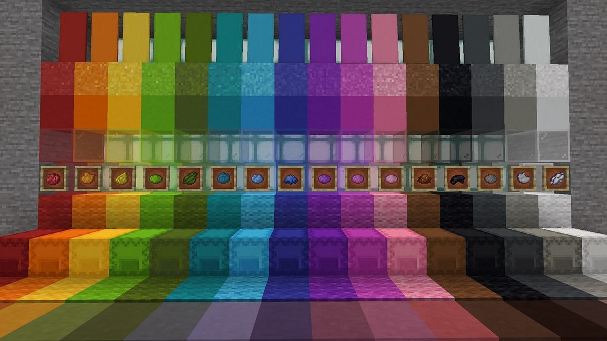 List of all dyes (Image via Mojang Studios)