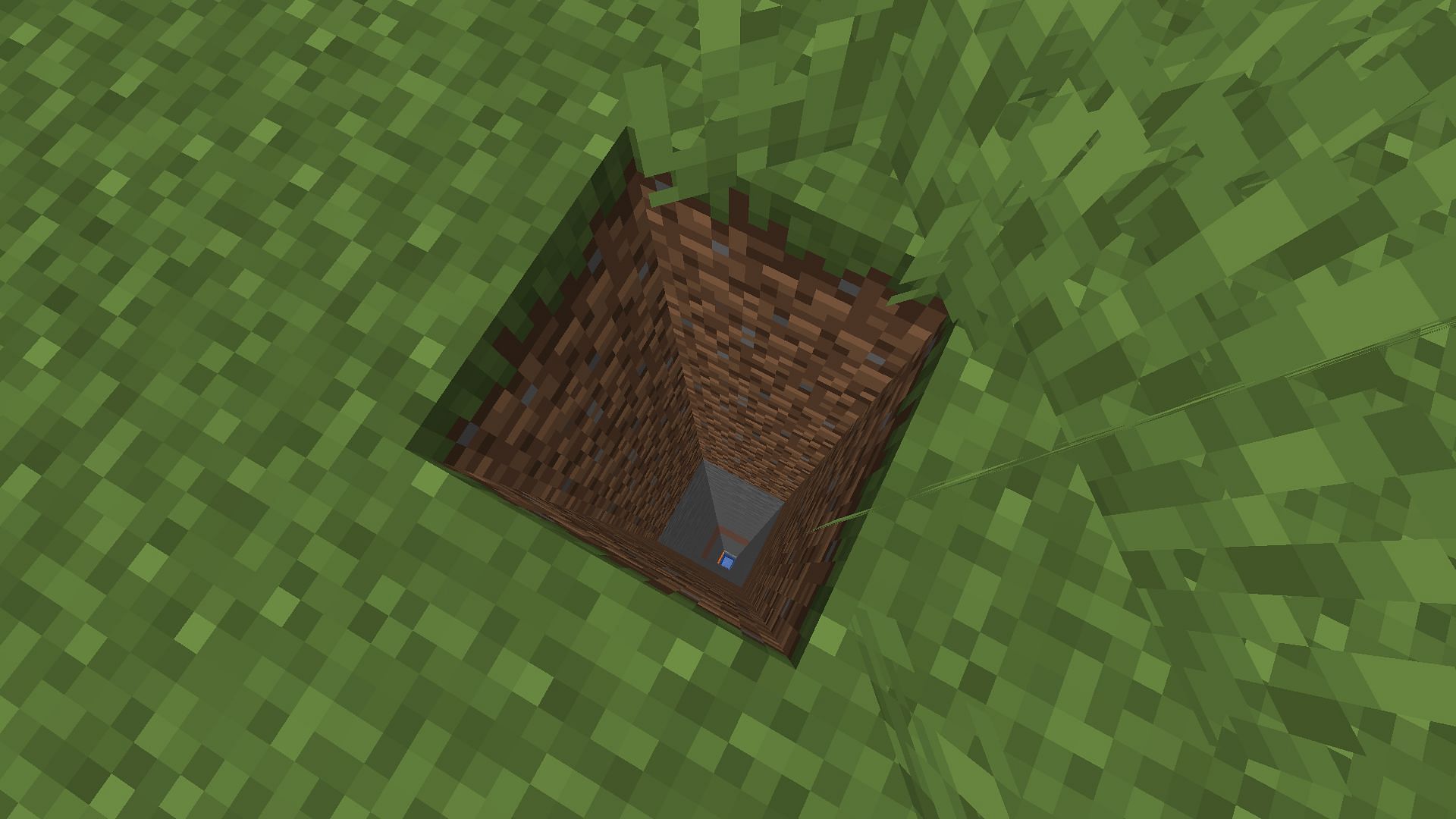 Don&#039;t dig straight down (Image via Minecraft)