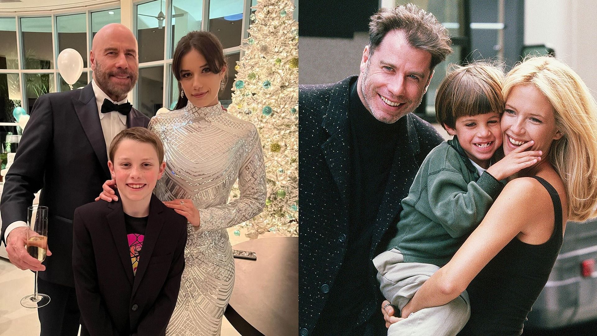 John Travolta and his family (Images via Instagram and Getty Images)