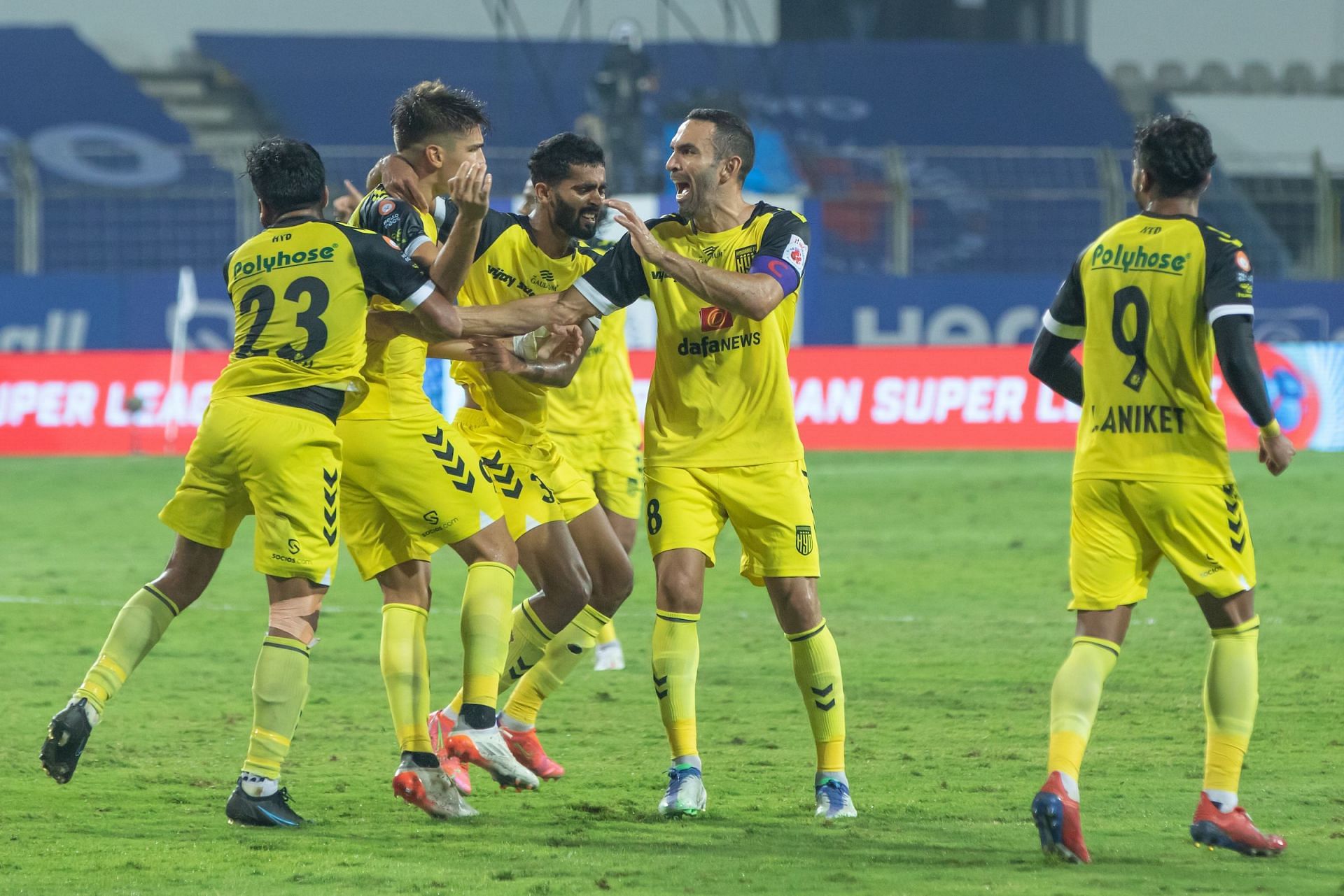 Hyderabad FC managed to get an equalizer just before the break (Image Courtesy: ISL)