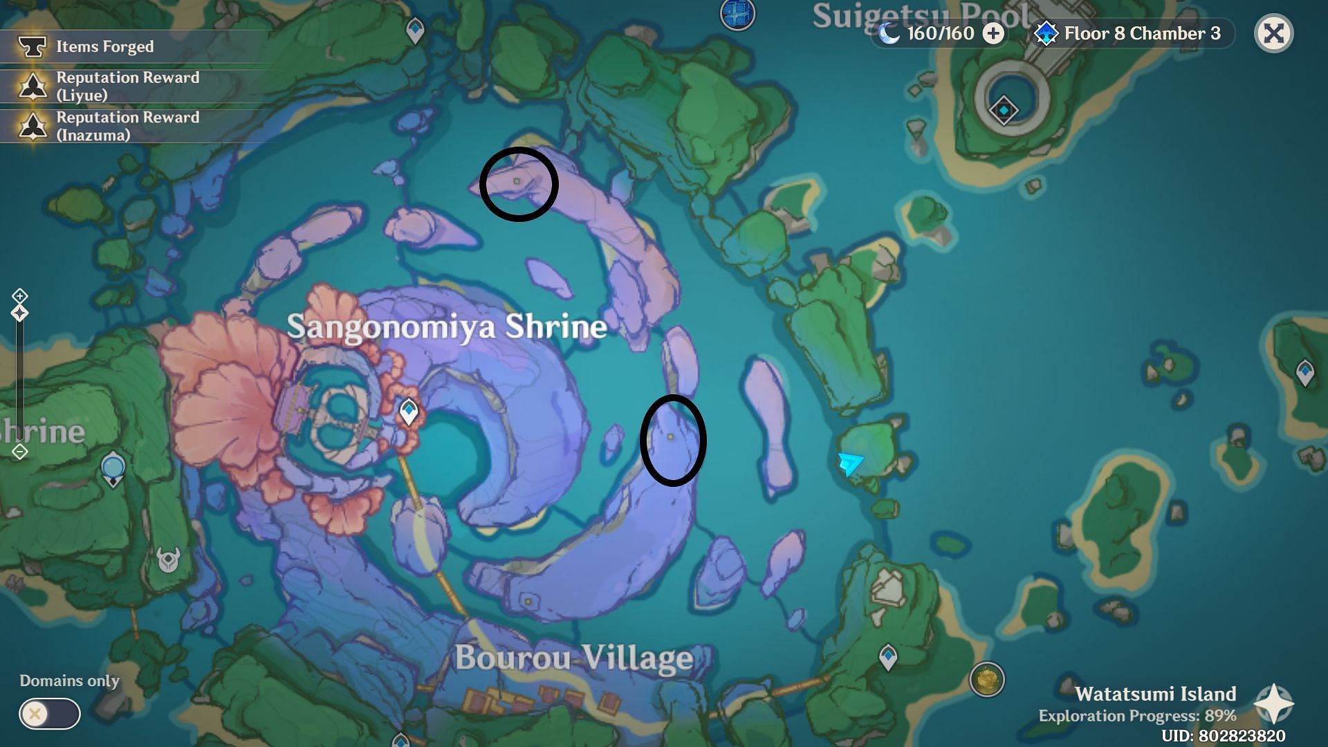 Locations to activate the altars (Image via Genshin Impact)