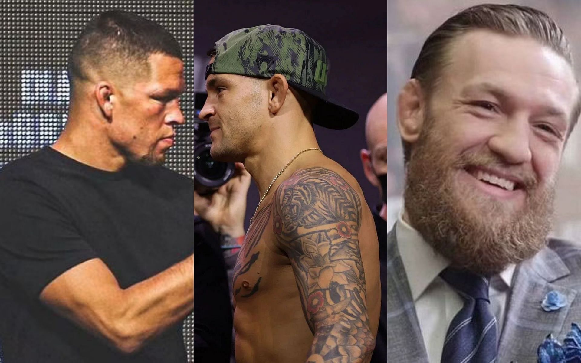 Nate Diaz, Dustin Poirier, and Conor McGregor