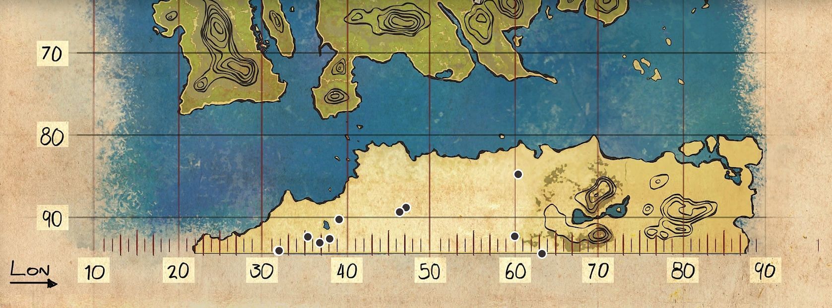 The resource map in Ark Lost Island (Image via Ark Wiki)