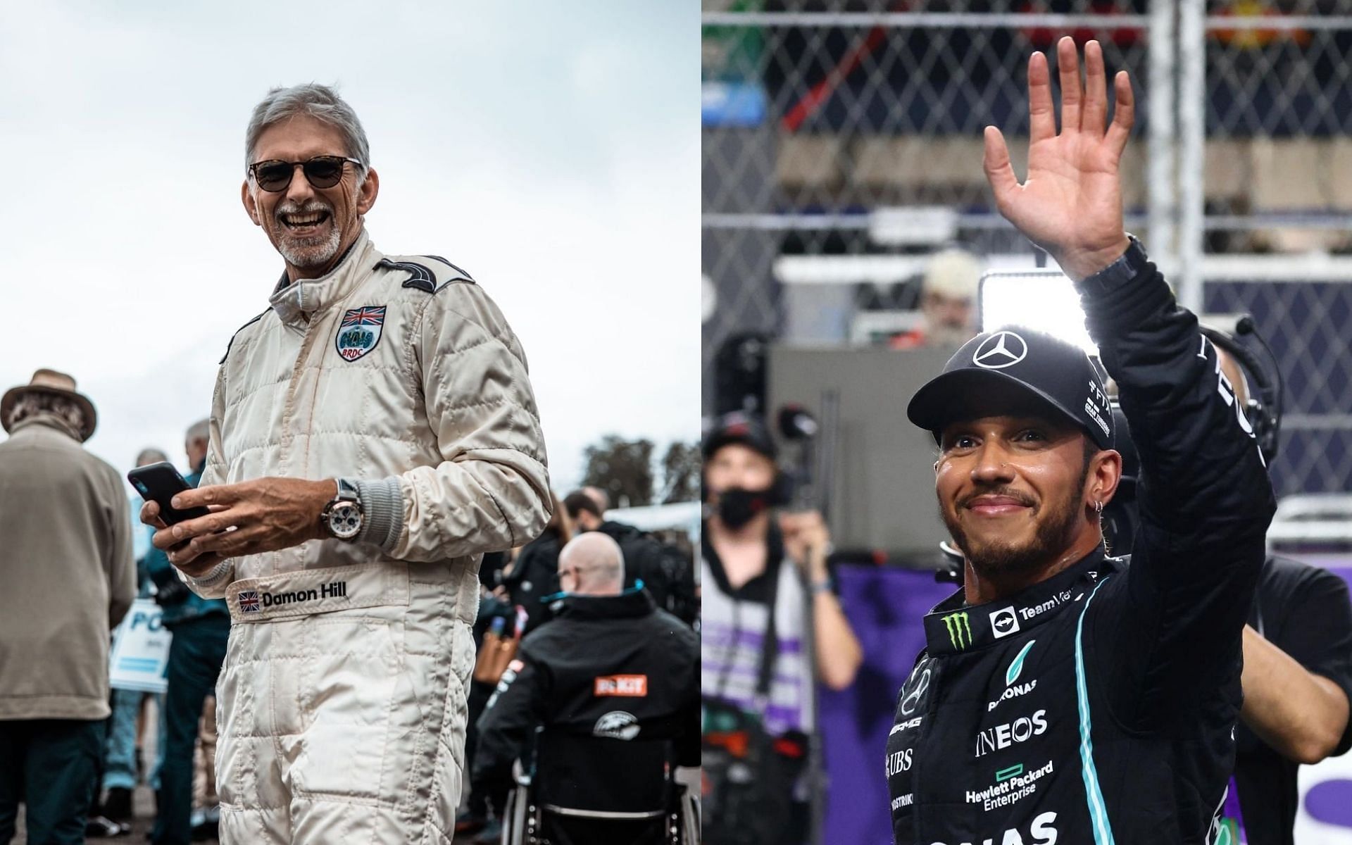 Damon Hill (left) has made a Twitter poll especially for angry fans of Lewis Hamilton (right).