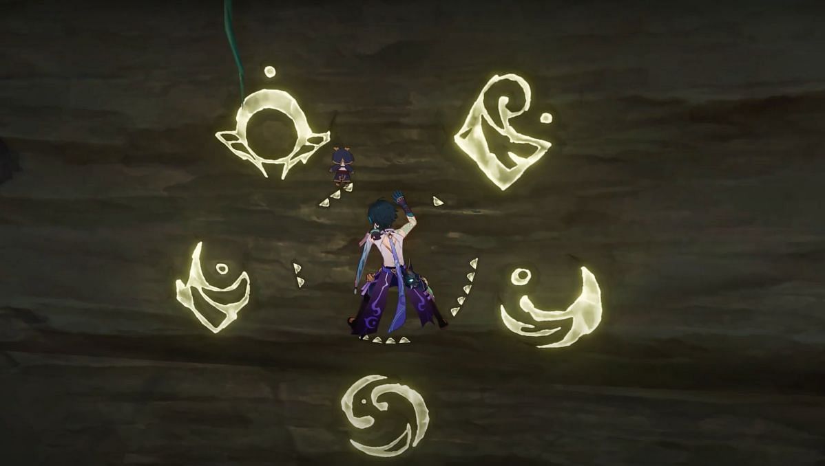 Seal pattern in the ruin cavern (Image via WoW Quests on YouTube)