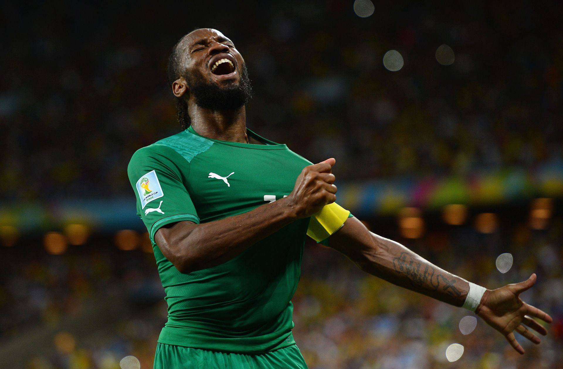 Drogba reacts during the match against Greece : Group C - 2014 FIFA World Cup Brazil