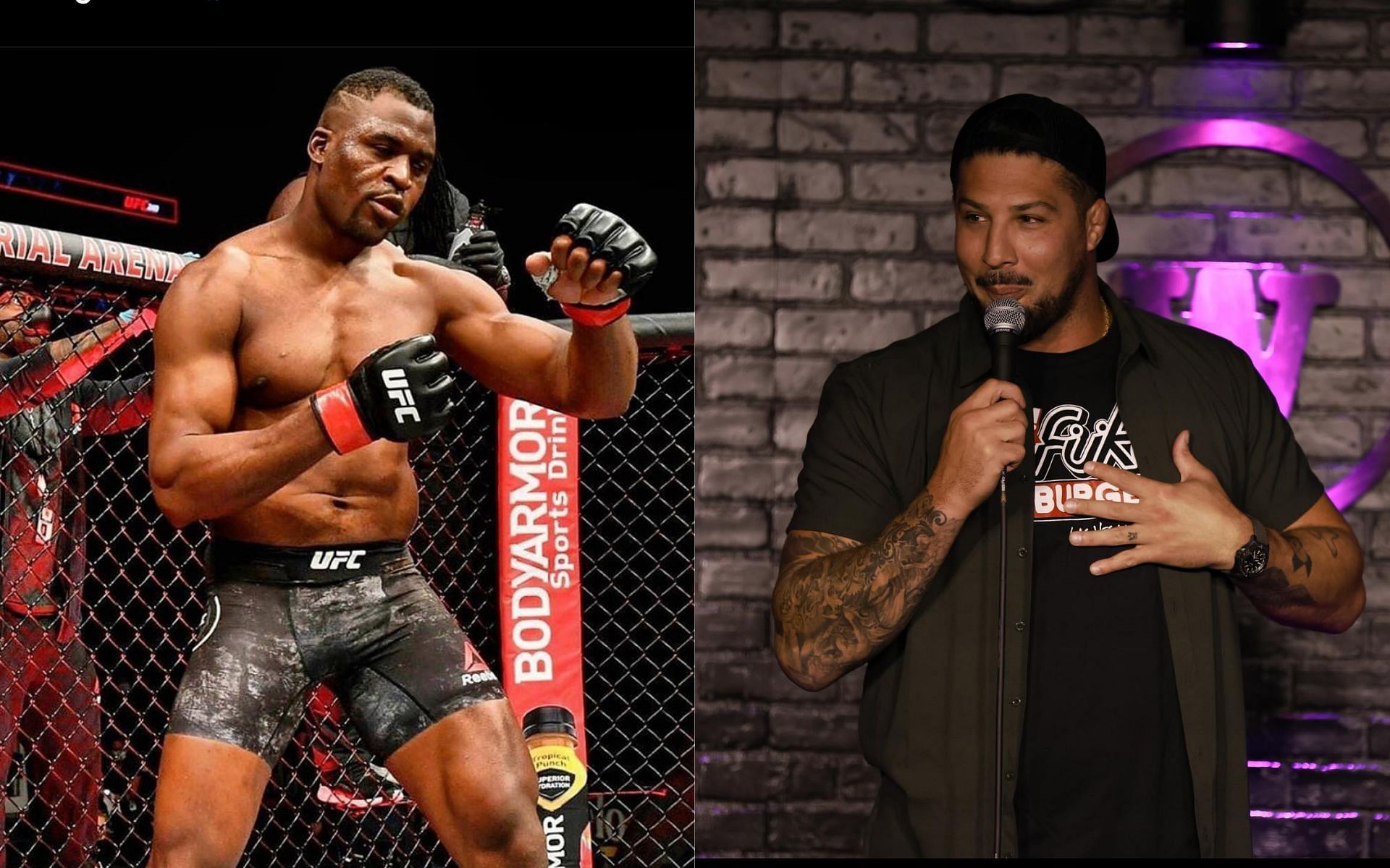 Francis Ngannou (left), Brendan Schaub (right) [Credits: @francisngannou, @brendanschaub via Instagram]