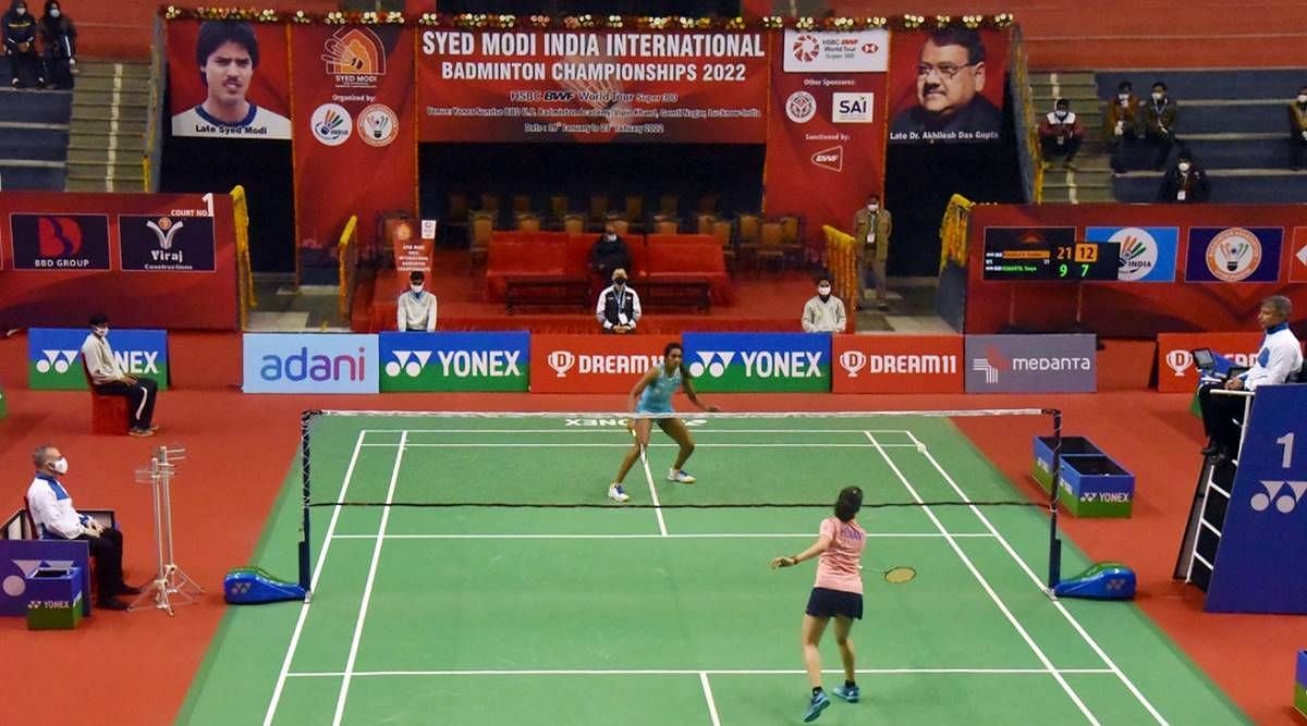 Top seed PV Sindhu (L) playing Tanya Hemanth in the first round of the Syed Modi International tournament in Lucknow