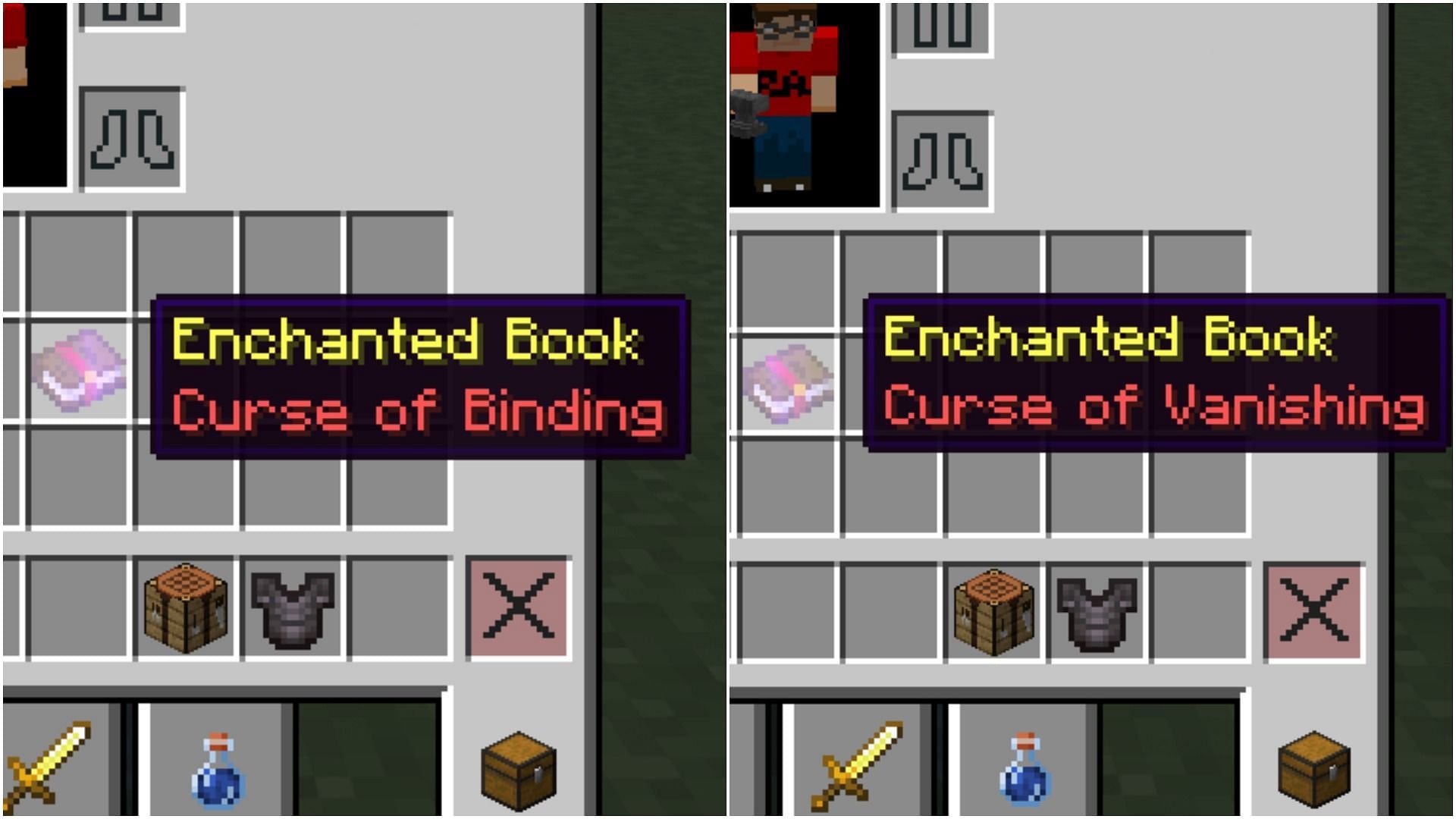 Curse enchantments (Image via Minecraft)
