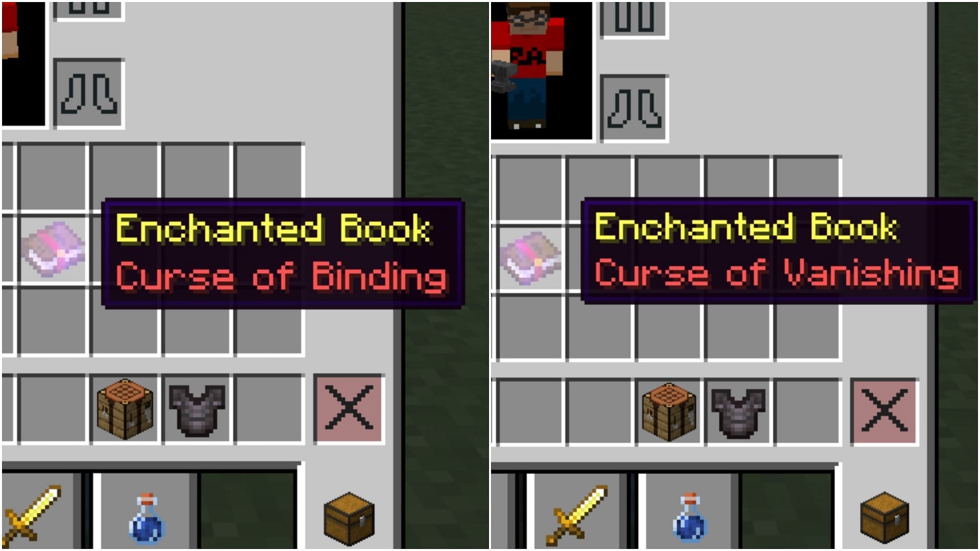 Using Curse of Vanishing in Minecraft