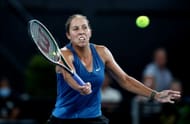 Madison Keys in action at the 2022 Adelaide International
