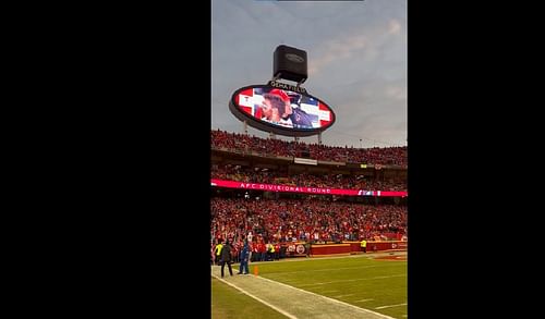 Anti-Brady fans cheer at Arrowhead Jumbotron - Credit: @NFL