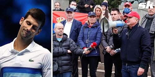 Novak Djokovic's family come out in support on the streets of Belgrade