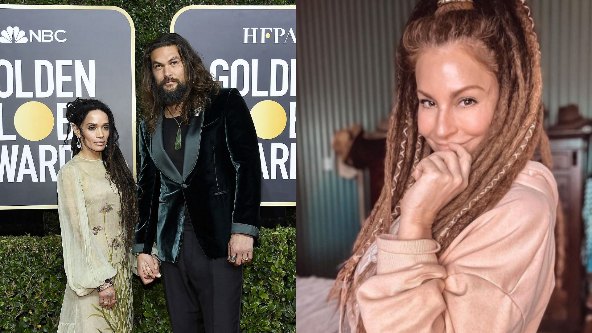 Jason Momoa was previously engaged to Australian actress Simmone Jade Mackinnon before parting ways in 2006 (Image via Getty Images/ Kevork Djansezian; Instagram/ wanderingozzie_)