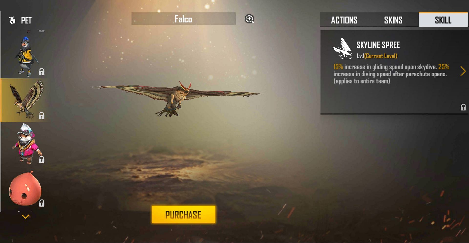 With Falco, users can quickly land and collect the loot (Image via Free Fire)