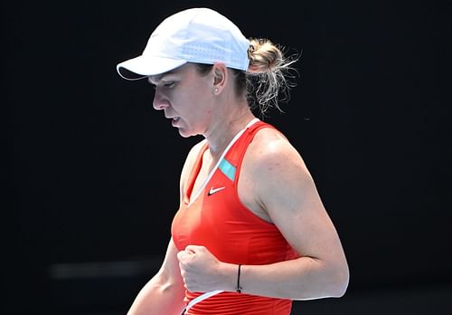 Simona Halep during the 2022 Australian Open