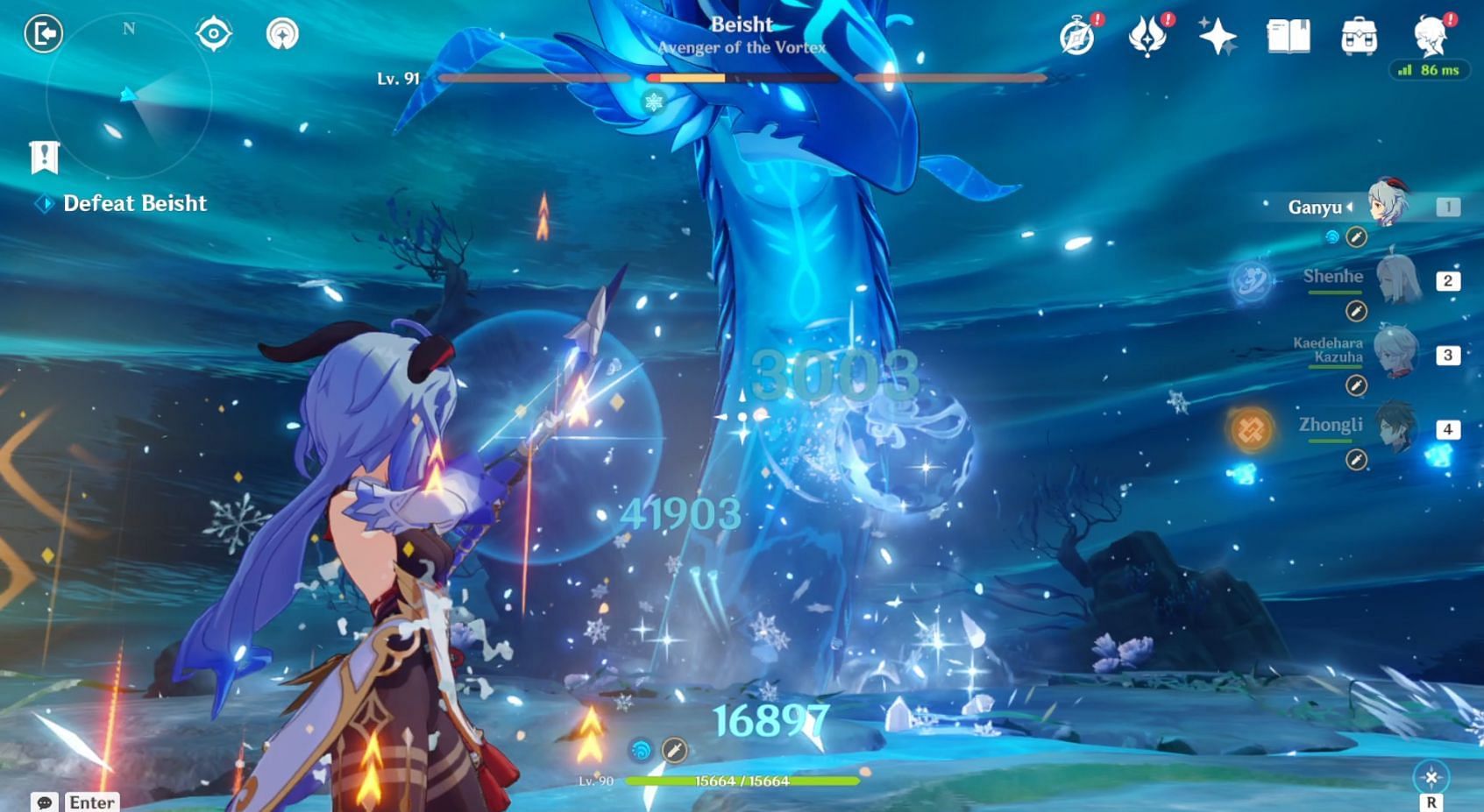 Beisht has three health bars (Image via Genshin Impact)