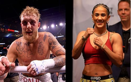 Boxing star Jake Paul [left], Amanda Serrano [right]