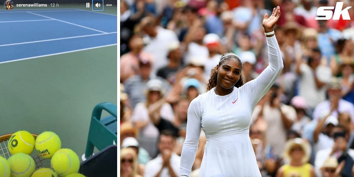 Serena Williams shared a video of herself back on the tennis court