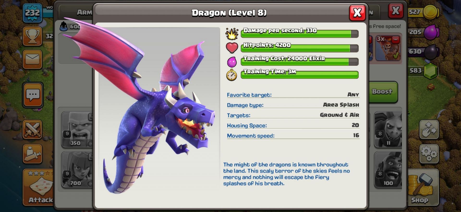 A Dragon troop in the game (Image via Sportskeeda)