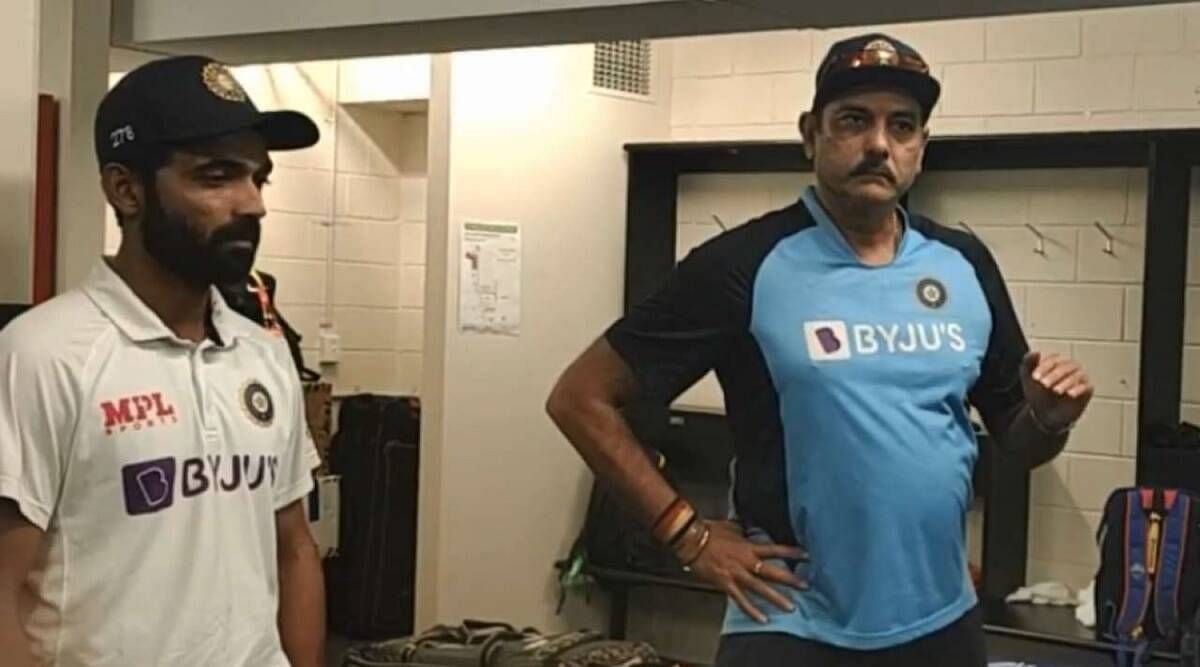 Ravi Shastri addressed the team after the famous win at Gabba in 2021. (PIC: BCCI)