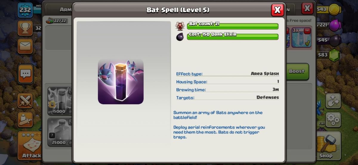 How to unlock Bat Spell in Clash of Clans