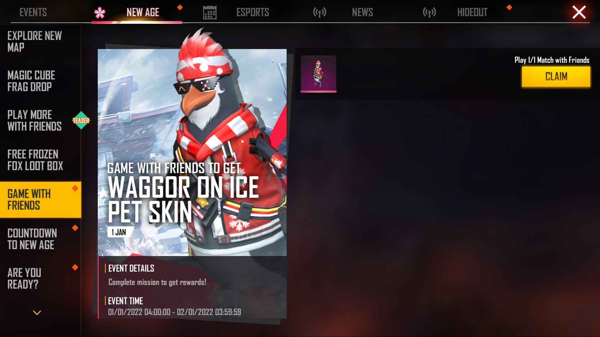 Pet Skin: Waggor On Ice (Image via Free Fire)