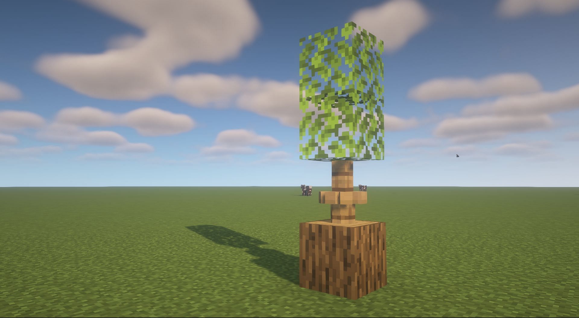 Potted plant with armor stands (Image via Minecraft)