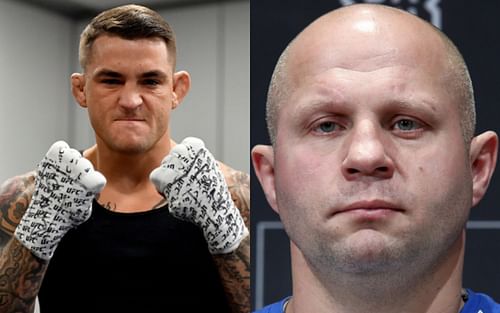 Dustin Poirier (left); Fedor Emelianenko (right)