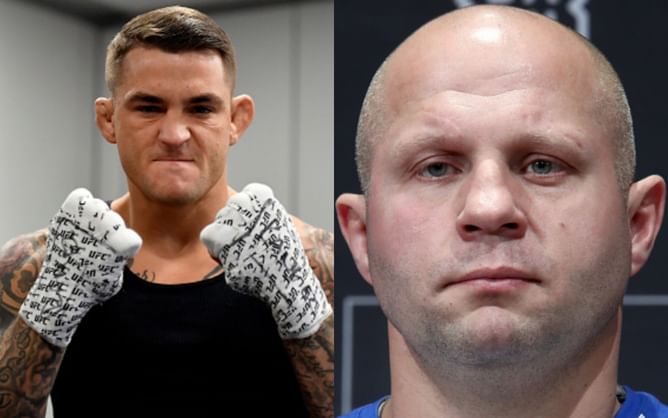 Photo: Dustin Poirier poses with Fedor Emelianenko
