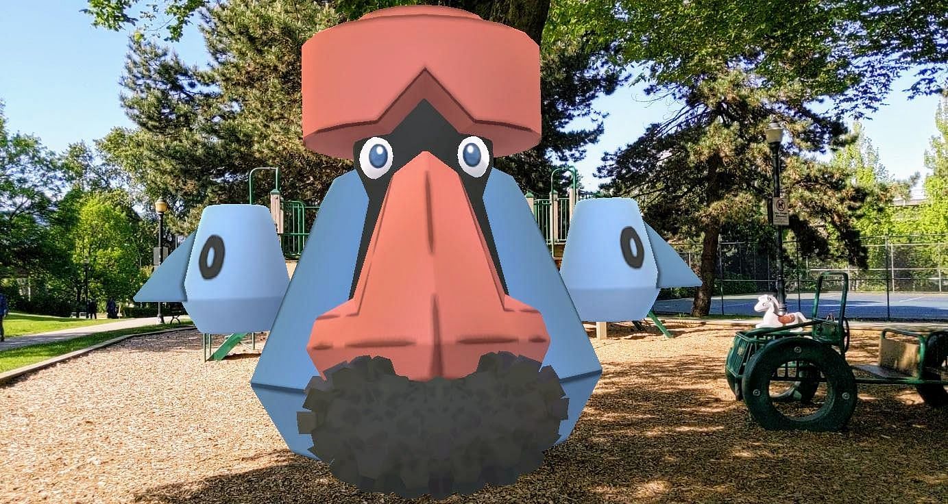 Probopass appearing in Pokemon GO&#039;s AR mode (Image via Niantic)