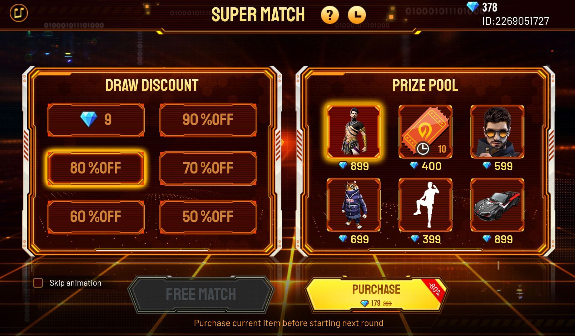 Users have to purchase the item at a discount (Image via Free Fire)