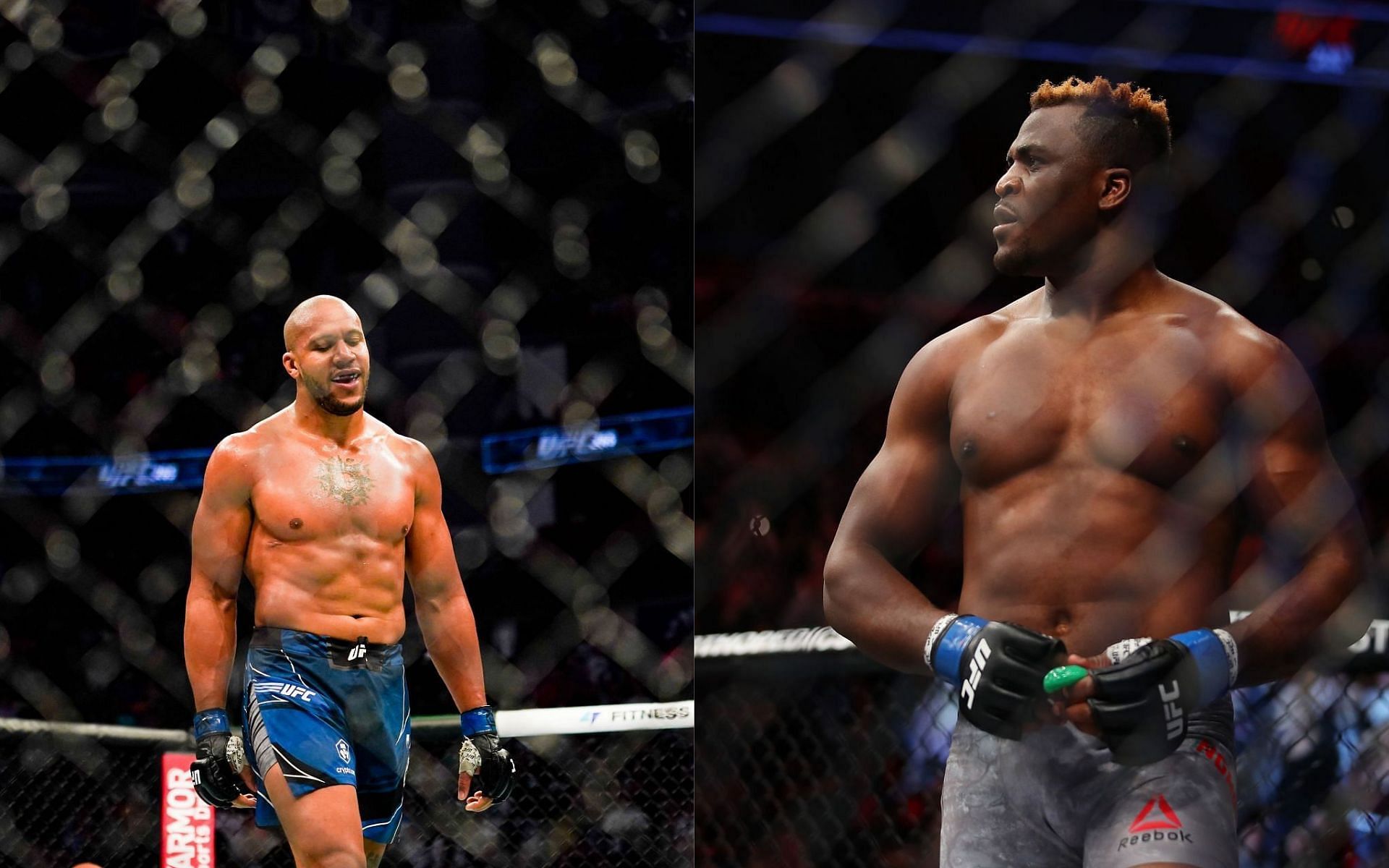 Ciryl Gane (left); Francis Ngannou (right)