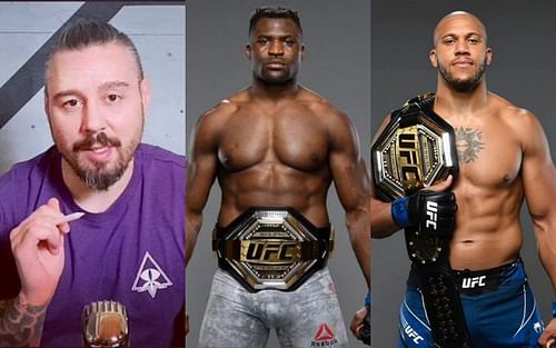 Dan Hardy, Francis Ngannou, and Ciryl Gane (left to right) [Hardy image credits: @danhardymma on Instagram]