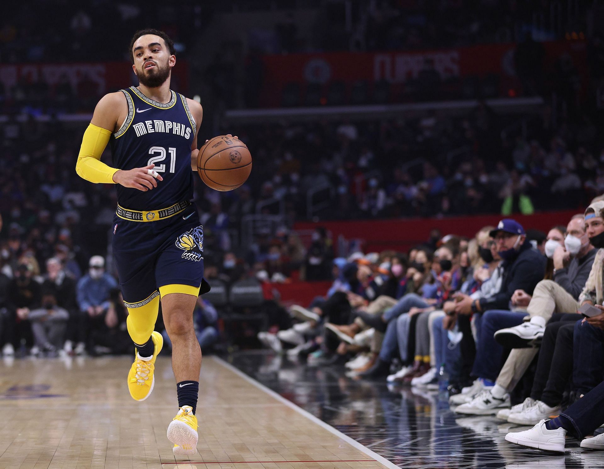 Tyus Jones brings the ball up the court