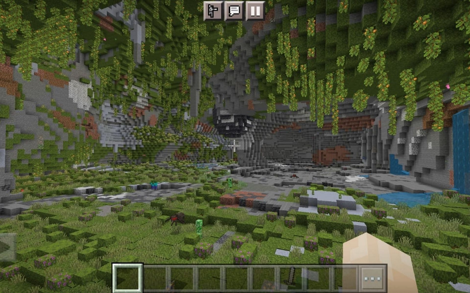 Massive Lush Cave to build a city (Image via Minecraft)