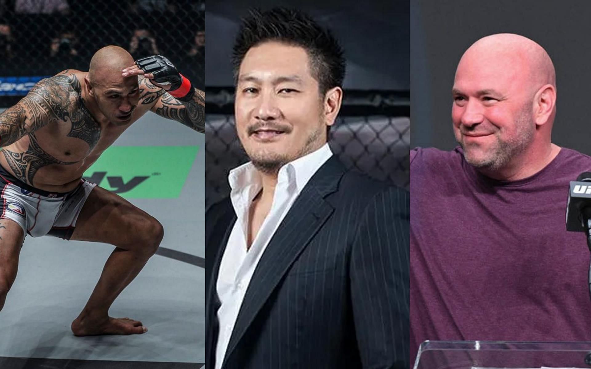 Brandon Vera (Left) has a clear pick in a fight between Chatri Sityodtong (Center) and Dana White (Right). | [Photos: ONE Championship/Black Belt Magazine/SI.com]