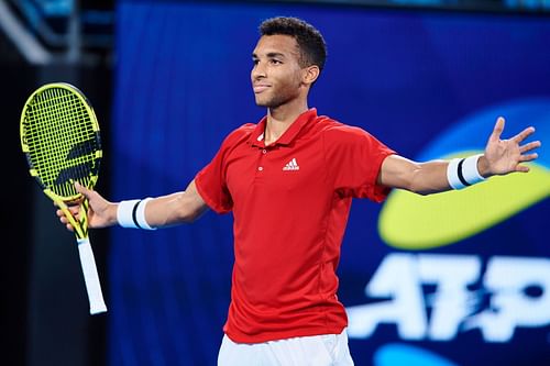 Felix Auger-Aliassime celebrates winning the 2022 ATP Cup