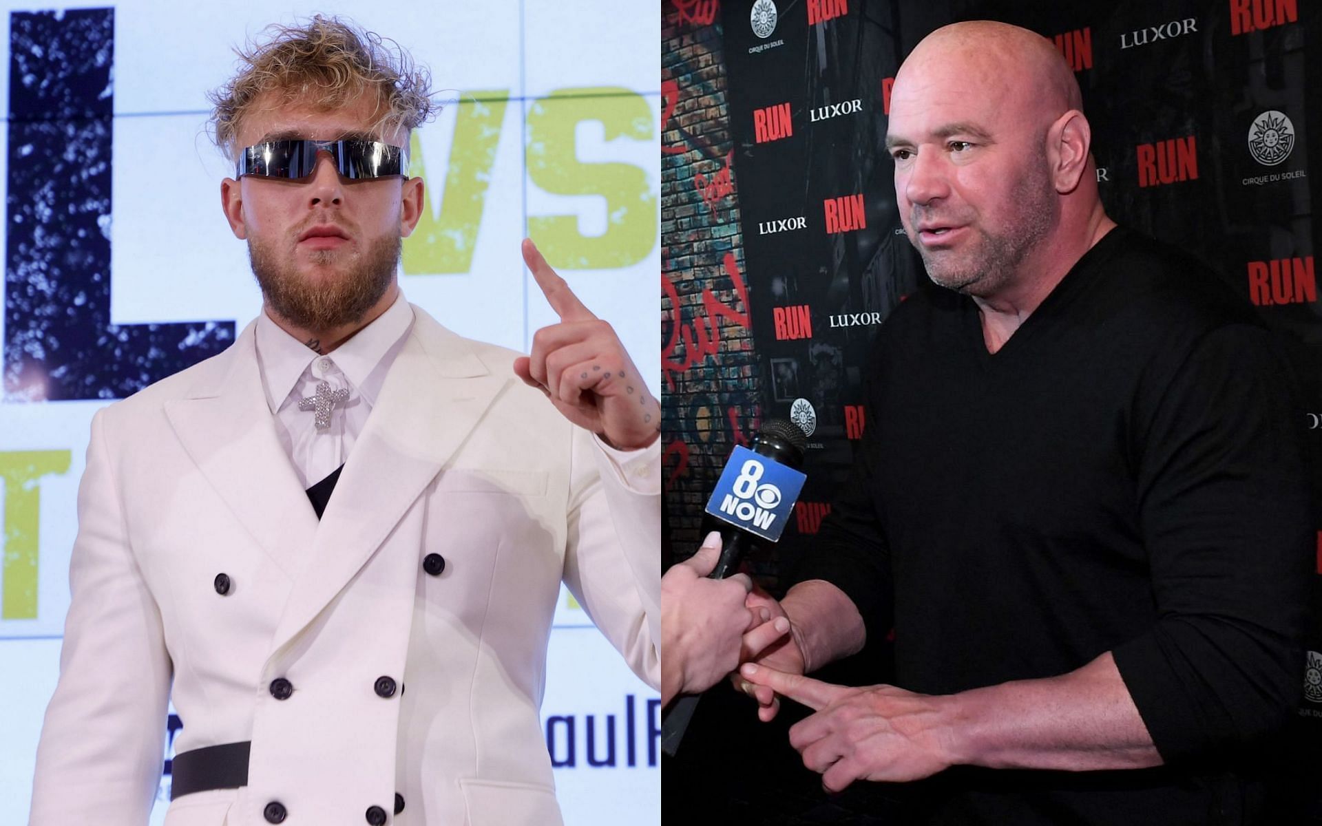 Jake Paul (left) and Dana White (right)