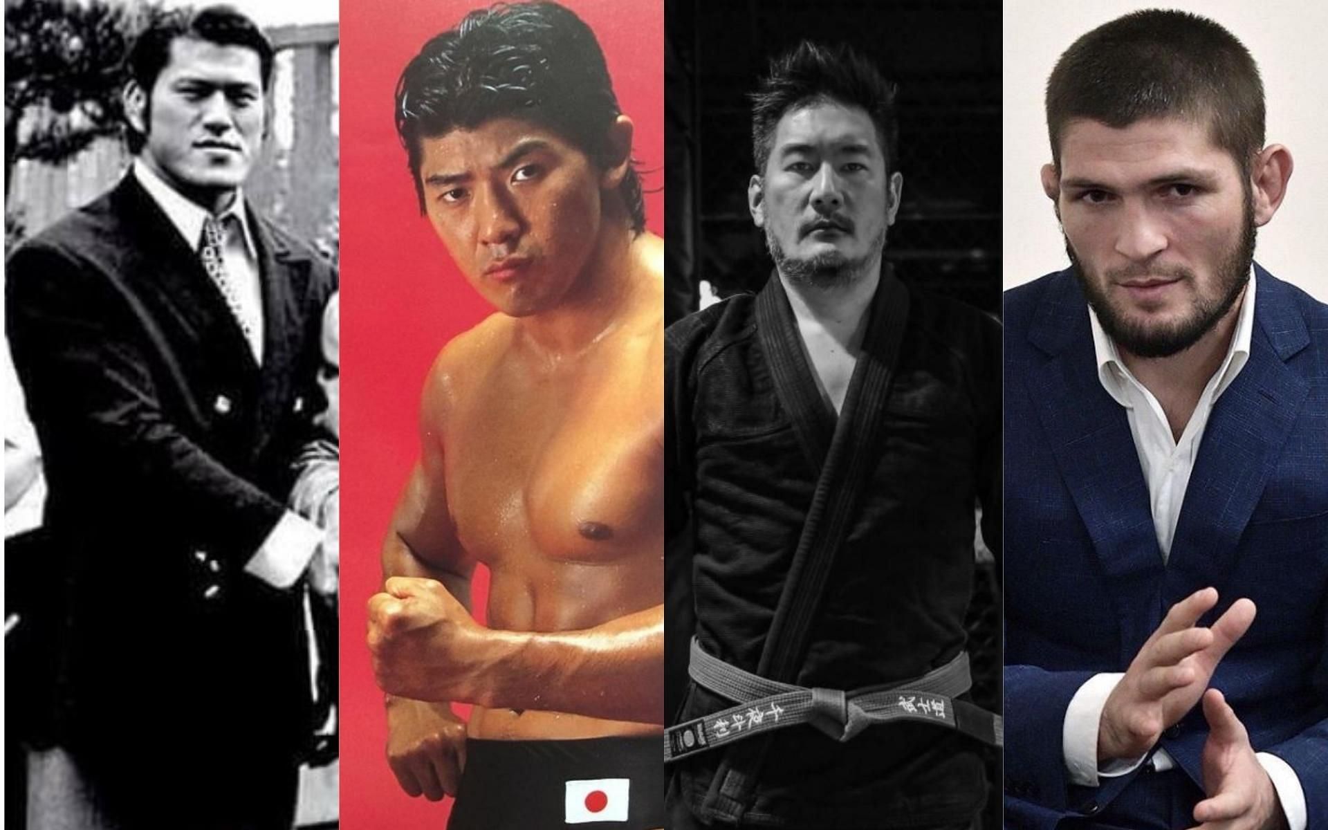 (From left to right) MMA promoters Antonio Inoki, Masakatsu Funaki, Chatri Sityodtong, and Khabib Nurmagomedov are life-long martial artists. (Image courtesy: @thatprowrestlingnova, @takada_fightfan, @yodchatri, and @khabib_nurmagomkedov on Instagram)