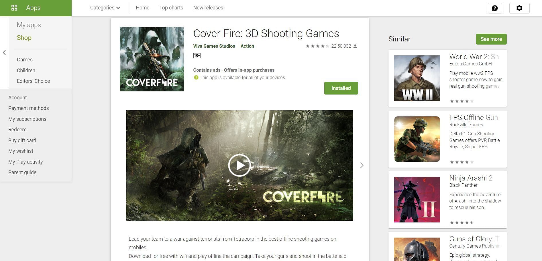 Cover Fire (Image via Google Play Store)