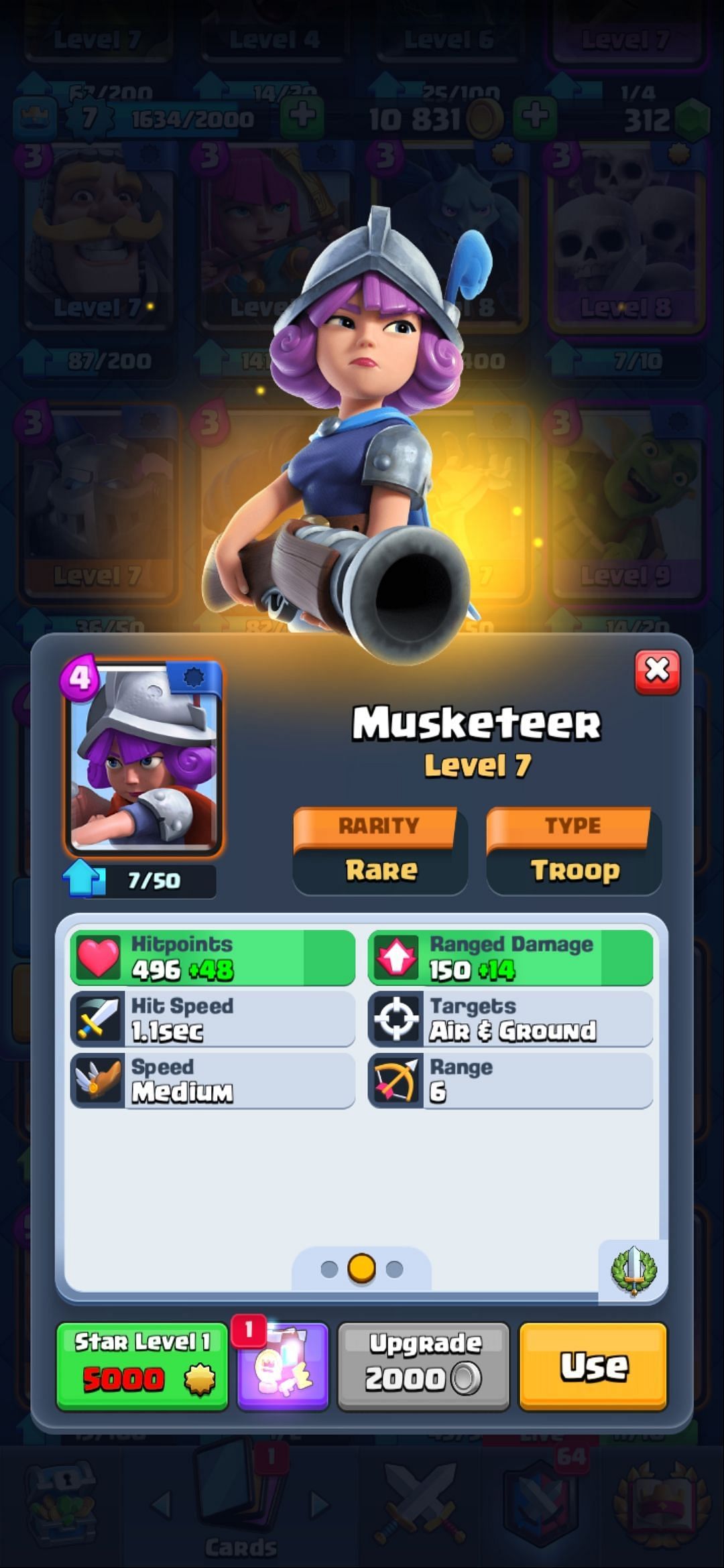 The Musketeer card in Clash Royale(Image via Sportskeeda)