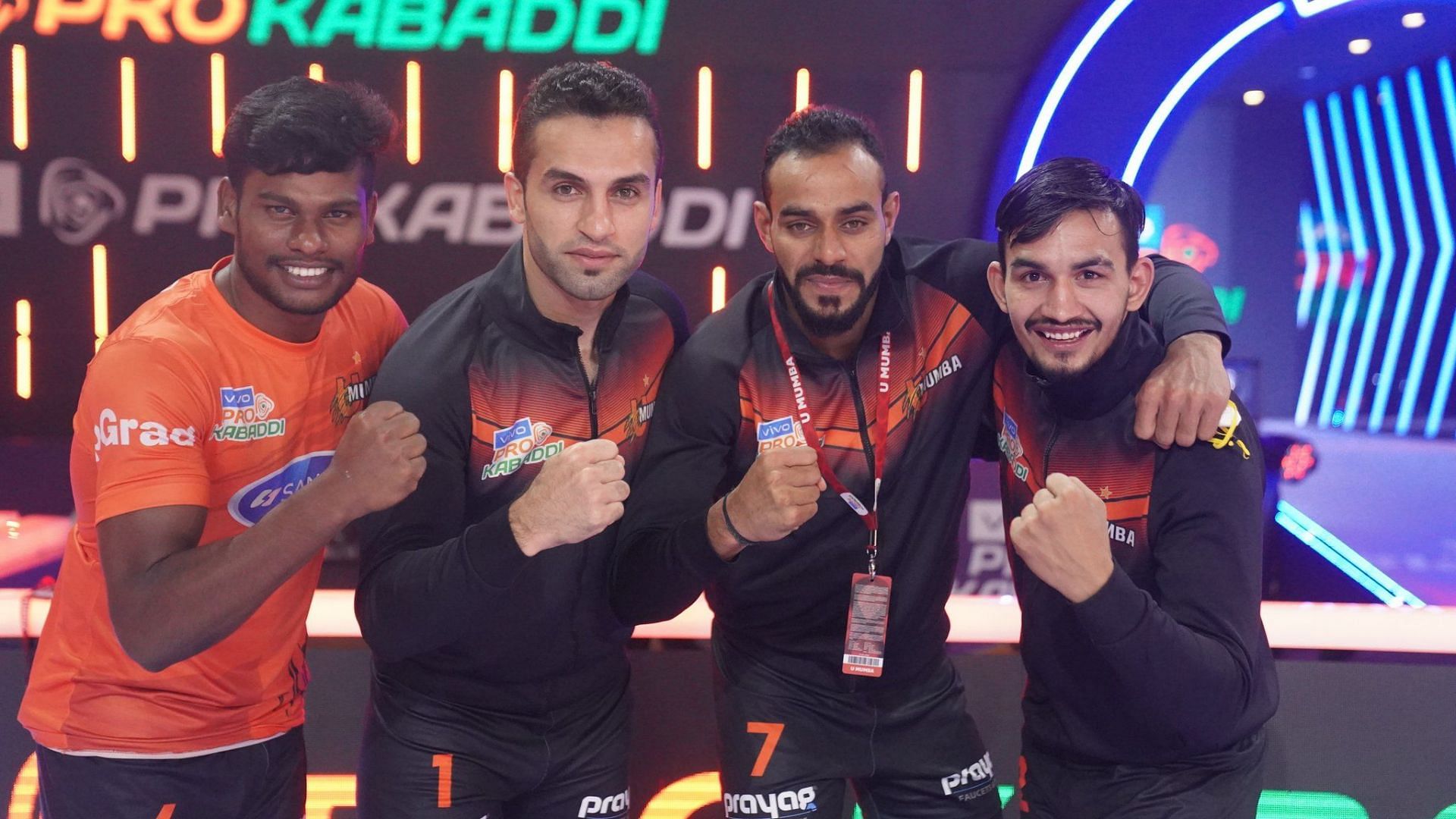 U Mumba players celebrate their victory against the Telugu Titans - Image Courtesy: U Mumba Twitter