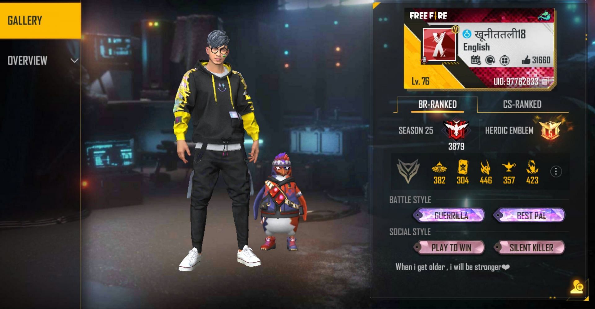X-Mania&#039;s name is Hemant Vyas, and here is his Free Fire ID (Image via Garena)
