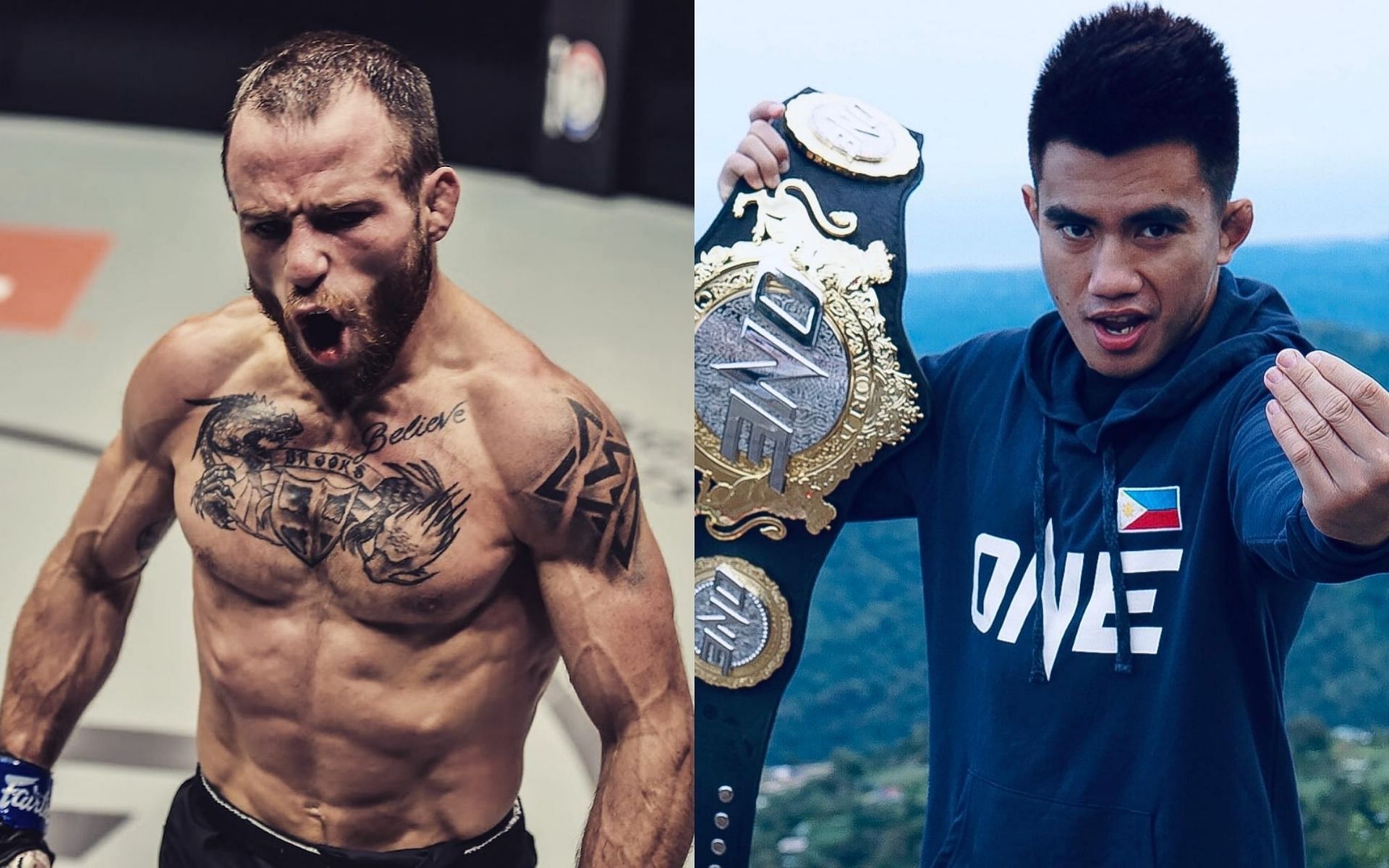 ONE Championship&#039;s Jarred Brooks wants Joshua Pacio&#039;s strawweight title after Only The Brave win. [Photos: @the_monkeygod, @joshuapacio on Instagram]