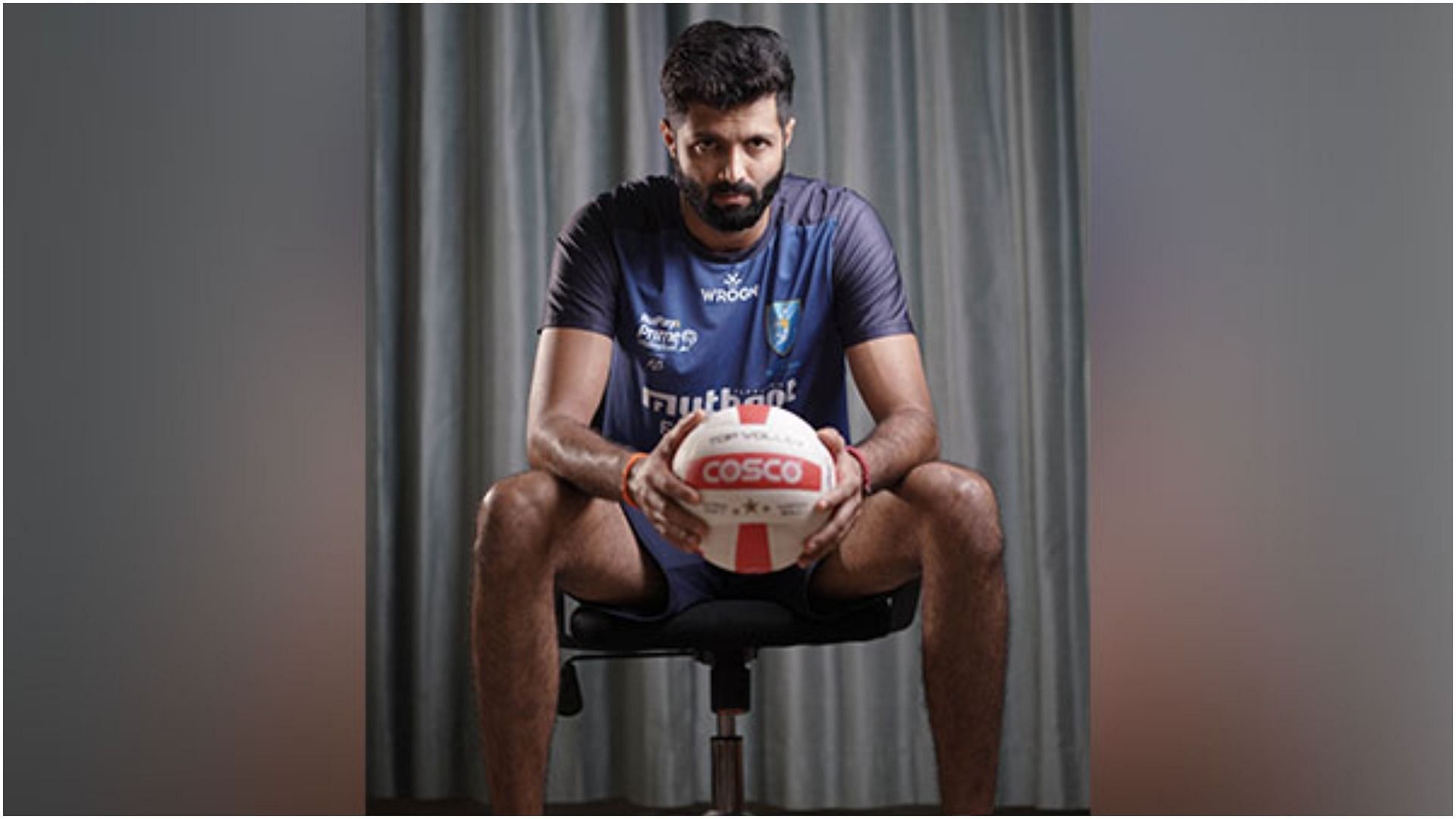 Kochi Blue Spikers&#039; blocker Karthik Madhu (Pic Credit: PVL/ANI)