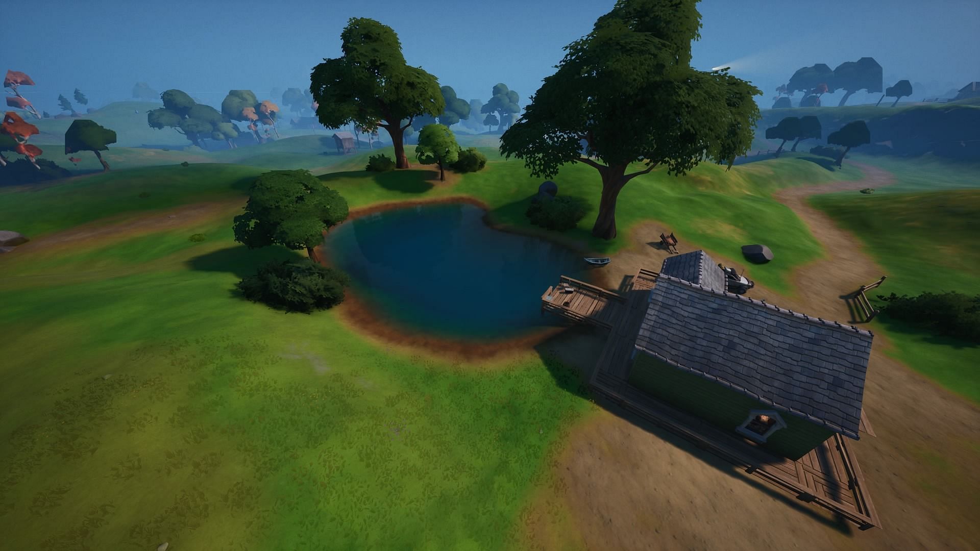 Small bodies of water can be crossed without swimming (Image via Epic Games)