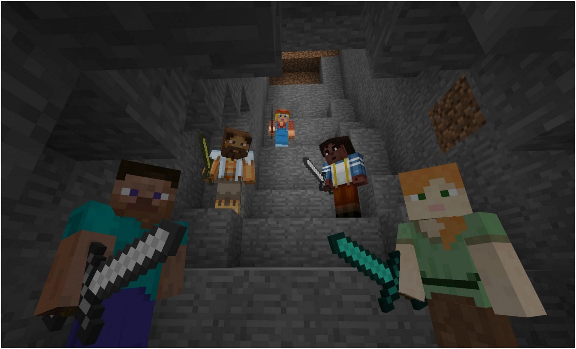 SMP servers allow a number of players to play survival together (Image via teahub.io/Minecraft)