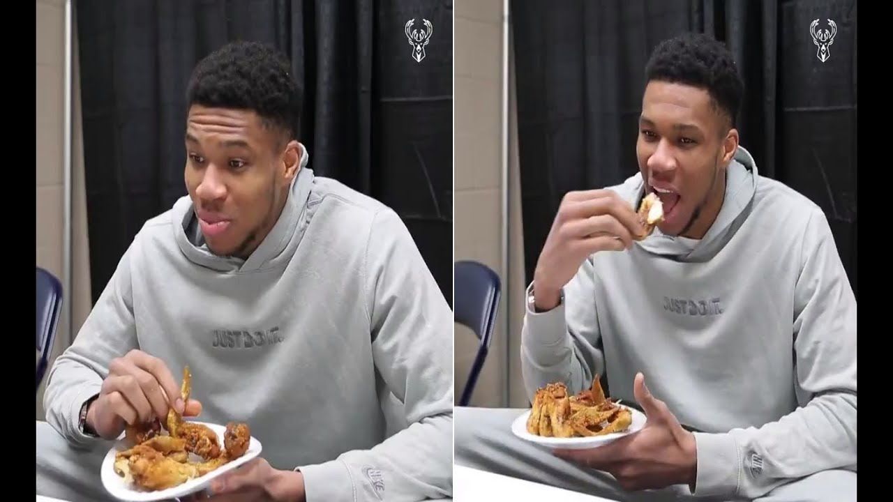 Giannis Antetokounmpo&#039;s love for a post-game chicken wings meal is well-known. [Photo: YouTube]