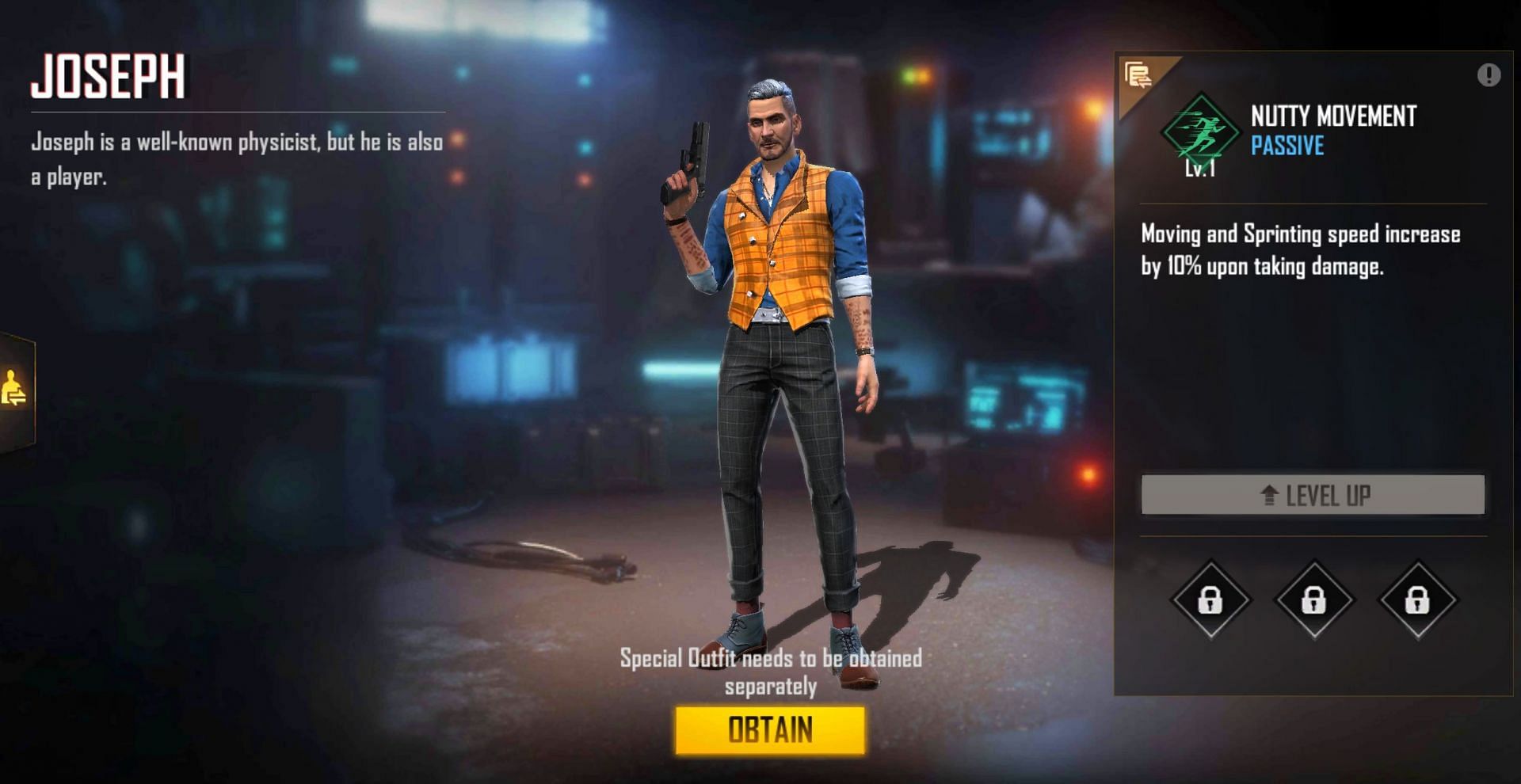 Joseph is given out as a top-up reward (Image via Free Fire)